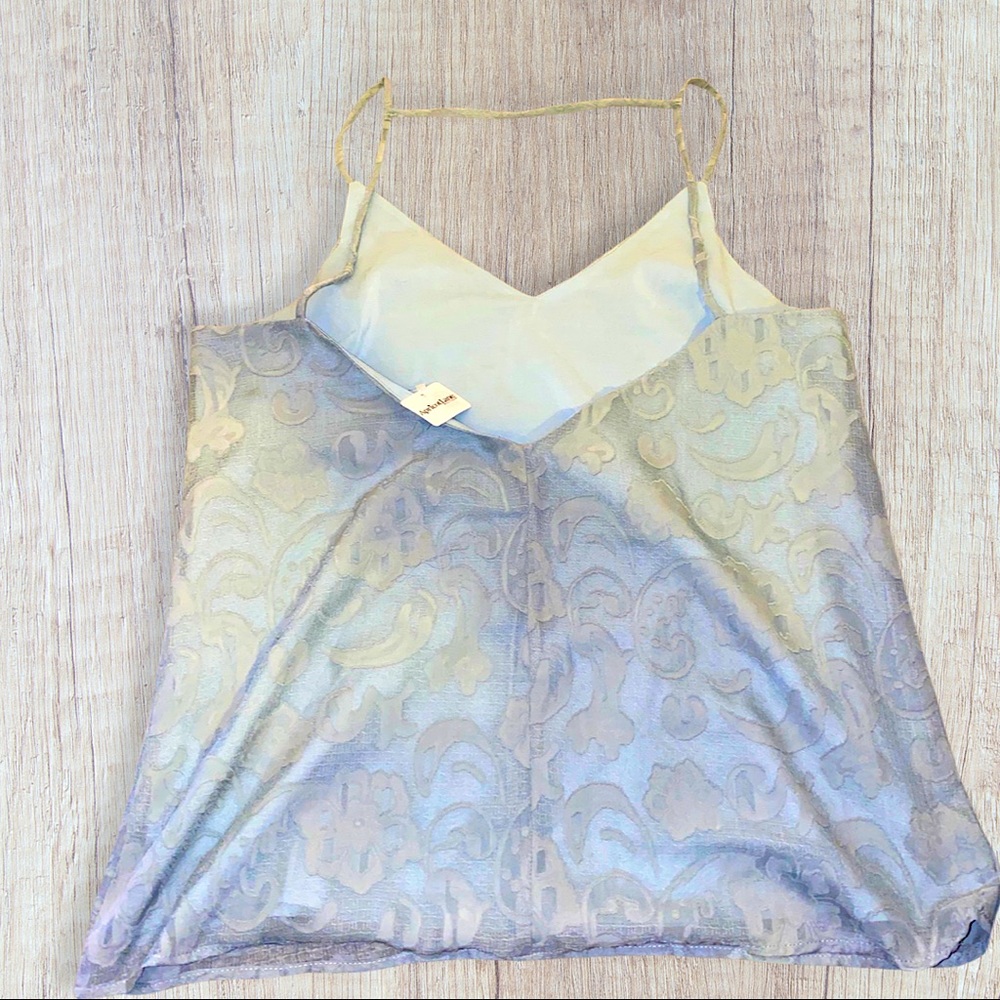 SC Boutique Blue Floral Texture Crossbar Tank